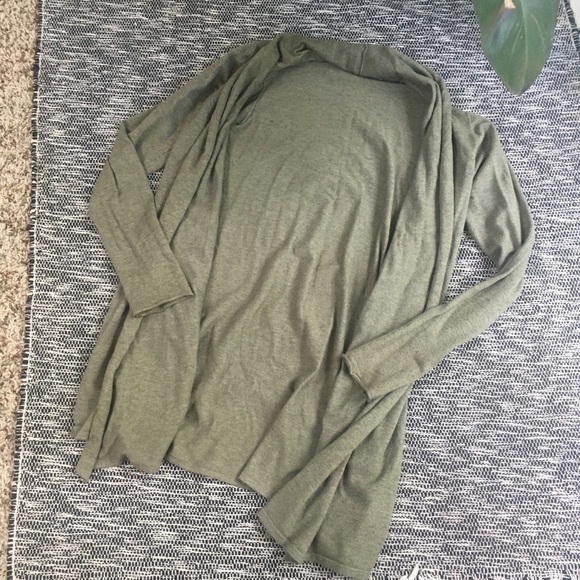 Dreamers Open Front Green Knit Shawl Cardigan S/M - Picture 4 of 6